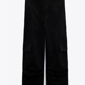 Zara Black Cargo Jumpsuit